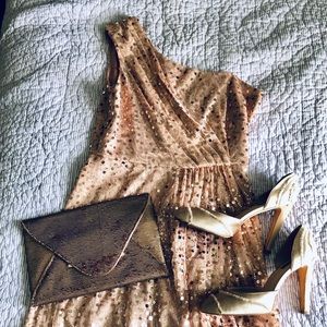Rose Gold Max & Cleo Sequin High Low Dress